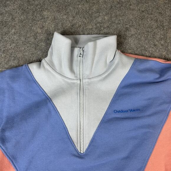 Outdoor Voices Cropped Retro Color Block 1/2 Zip Pullover Sweatshirt Small - Picture 3 of 8